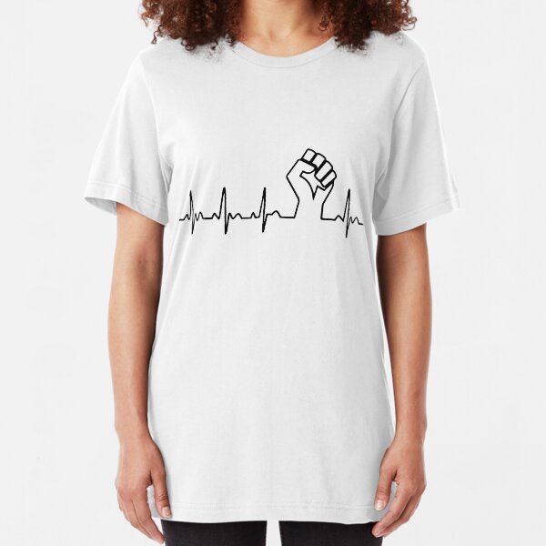 Black Fist Heartbeat Slim Fit T-Shirt