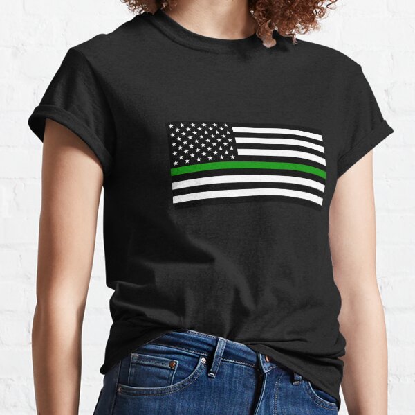 U.S. Flag: Thin Green Line Classic T-Shirt