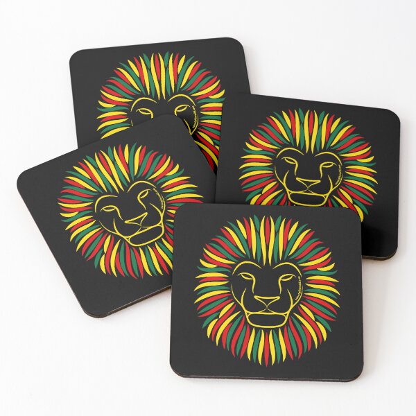 Reggae Rasta Lion | Twenty Four Wild Coasters (Set of 4)