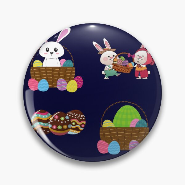 Item preview, happy easter colorful design of easter bunny and eggs basket designed and sold by DahliaBlanche.