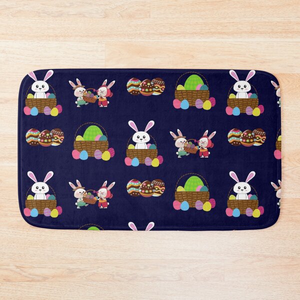 Item preview, happy easter colorful design of easter bunny and eggs basket designed and sold by DahliaBlanche.