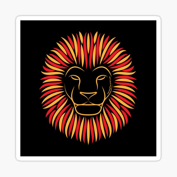 Sunset Orange Fire Lion | Twenty Four Wild Sticker