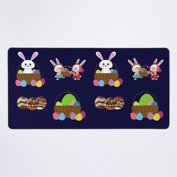 Item preview, happy easter colorful design of easter bunny and eggs basket designed and sold by DahliaBlanche.