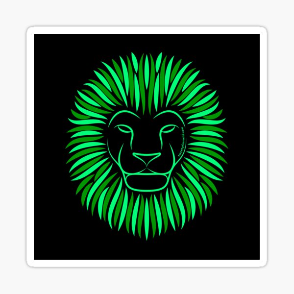 Wild Green Forest Lion | Twenty Four Wild Sticker