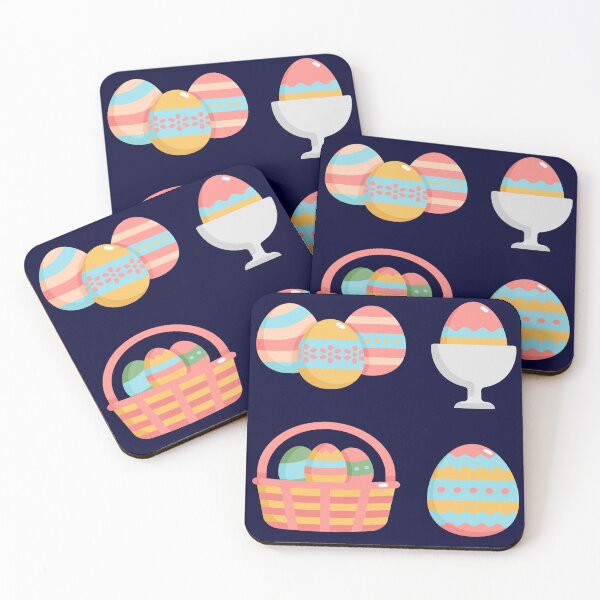 Item preview, happy easter colorful design of easter eggs in pastel colors designed and sold by DahliaBlanche.