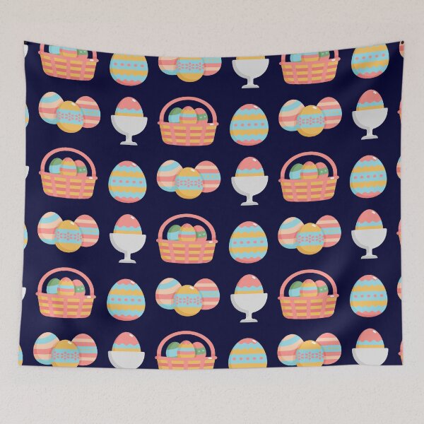 Item preview, happy easter colorful design of easter eggs in pastel colors designed and sold by DahliaBlanche.