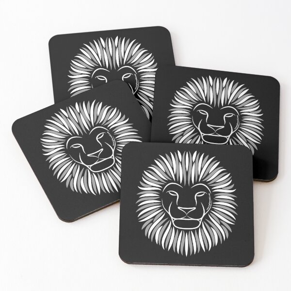 White Ghost Spirit Lion | Twenty Four Wild Coasters (Set of 4)