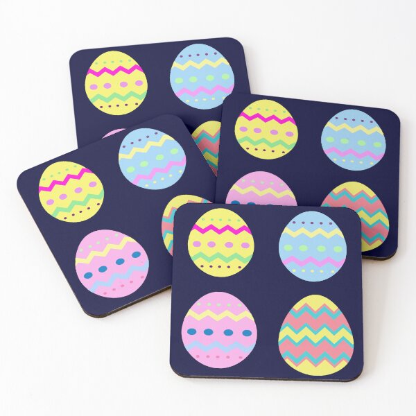 Item preview, happy easter colorful design of easter eggs in pastel colors designed and sold by DahliaBlanche.