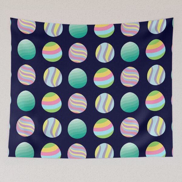 Item preview, happy easter colorful design of easter eggs in pastel colors designed and sold by DahliaBlanche.