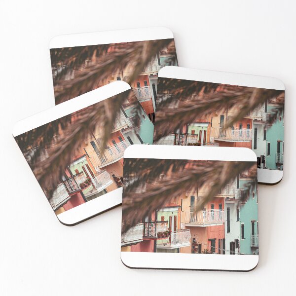 Item preview, Colorful houses in row Venice & pink Italian house  designed and sold by anisbbmbrush.