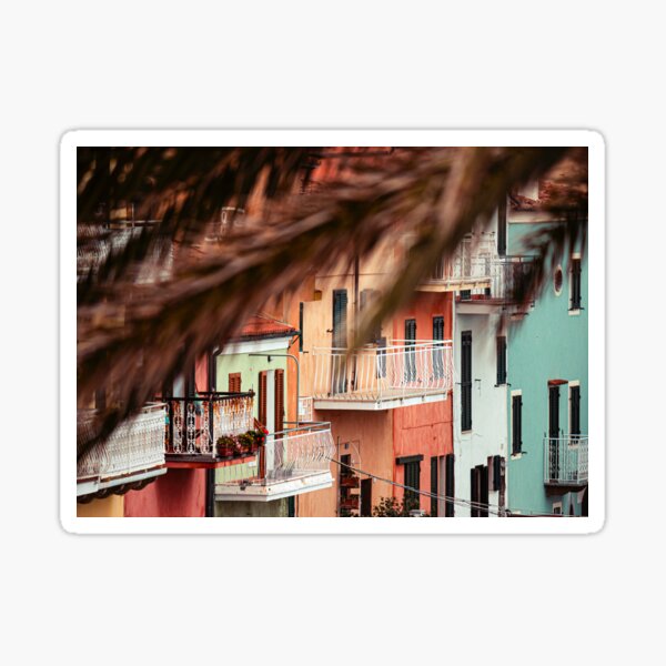 Item preview, Colorful houses in row Venice & pink Italian house  designed and sold by anisbbmbrush.