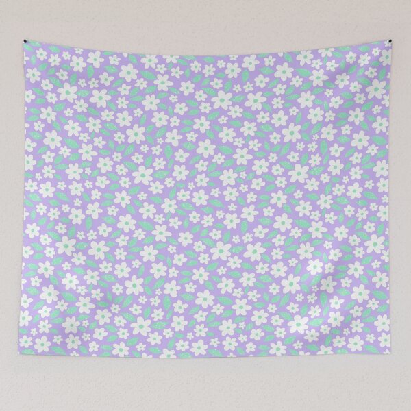 Item preview, Ditsy Floral Daisy Pattern Purple and Green designed and sold by Julie Erin Designs.