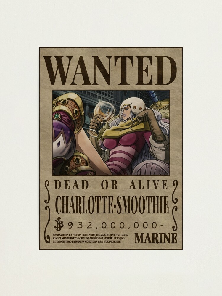 Charlotte Smoothie Wanted One Piece Bounty Poster