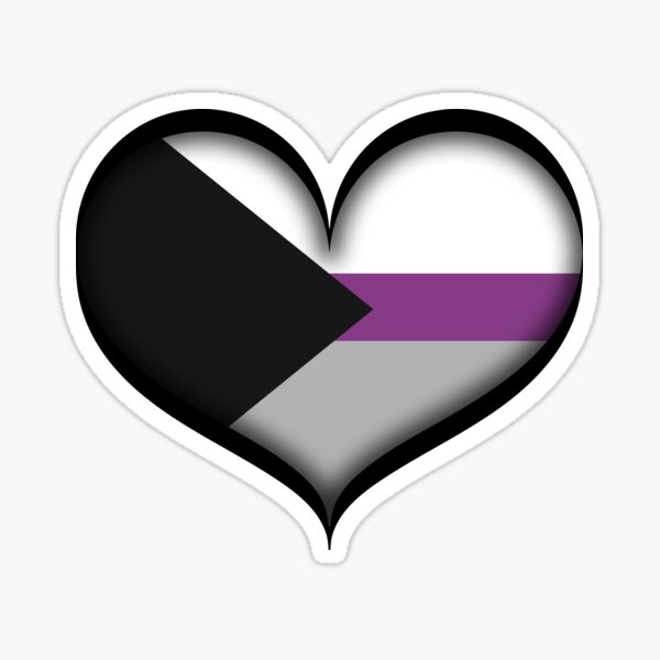 Large Vector Heart in Demisexual Pride Flag Colors Sticker