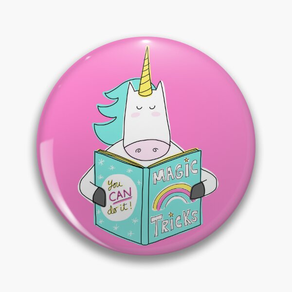 Artikelvorschau, Einhorn liest Zaubertricks Buch entworfen und verkauft von HappyCatPrints.