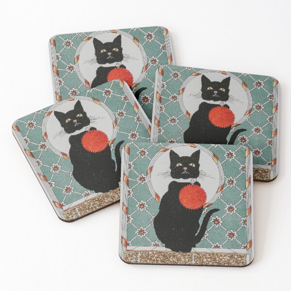 Item preview, The Black Cat Vintage Inspired Print designed and sold by apopofbeauty.