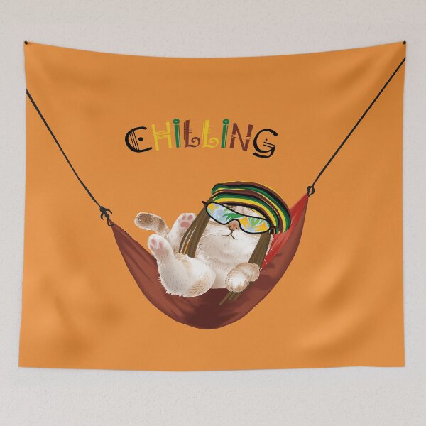 Item preview, Chilling cat with wig designed and sold by urban-color.