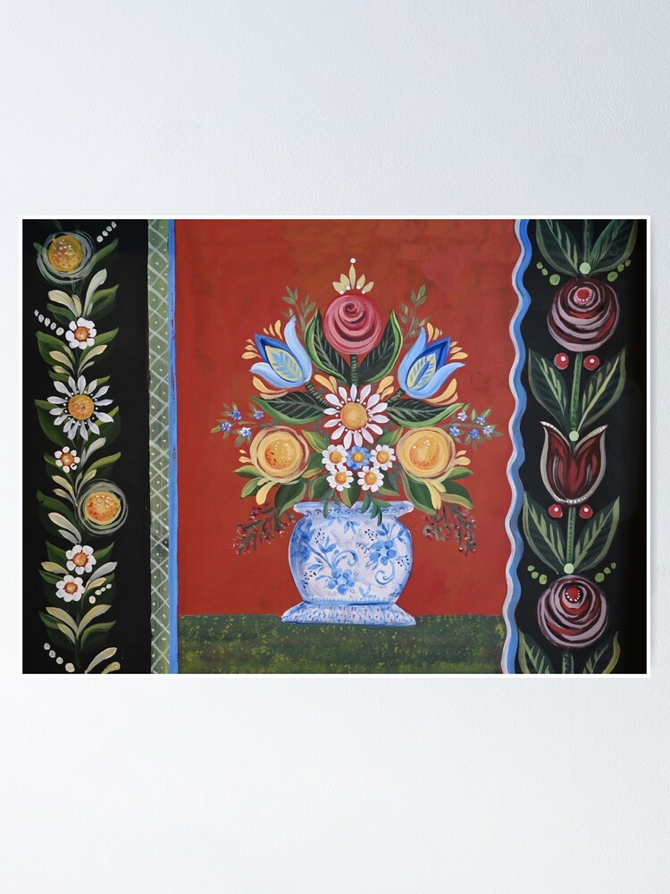 Folk Art Floral Painting 