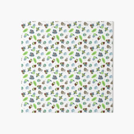 Tropical Fruit in Lime and Blue on a White Background Art Board Print