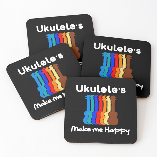 Item preview, Ukulele's make me happy quote white designed and sold by NerdnGeekshop.