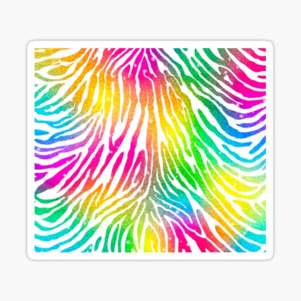 Rainbow Glitter Zebra stripes Sticker
