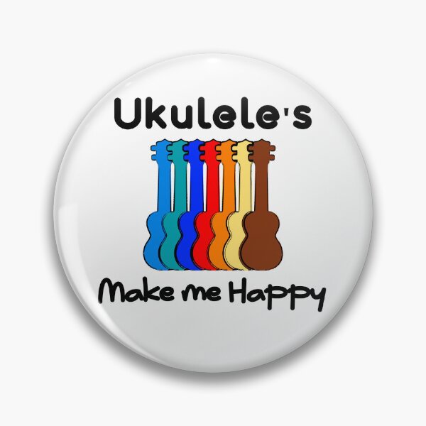 Item preview, Ukulele's make me happy quote black designed and sold by NerdnGeekshop.