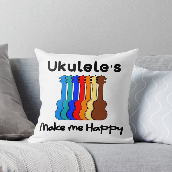 Item preview, Ukulele's make me happy quote black designed and sold by NerdnGeekshop.