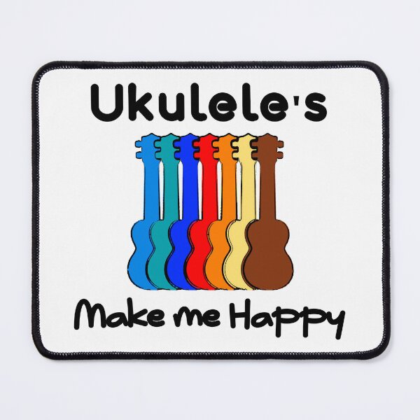 Item preview, Ukulele's make me happy quote black designed and sold by NerdnGeekshop.