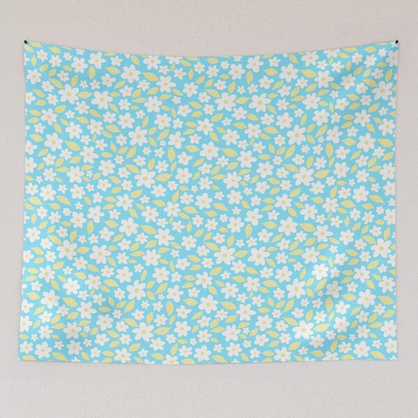 Item preview, Ditsy Floral Daisy Pattern Blue and Yellow designed and sold by Julie Erin Designs.