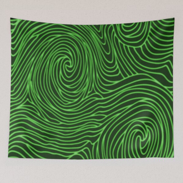 Item preview, Green abstract waves designed and sold by contegaga.