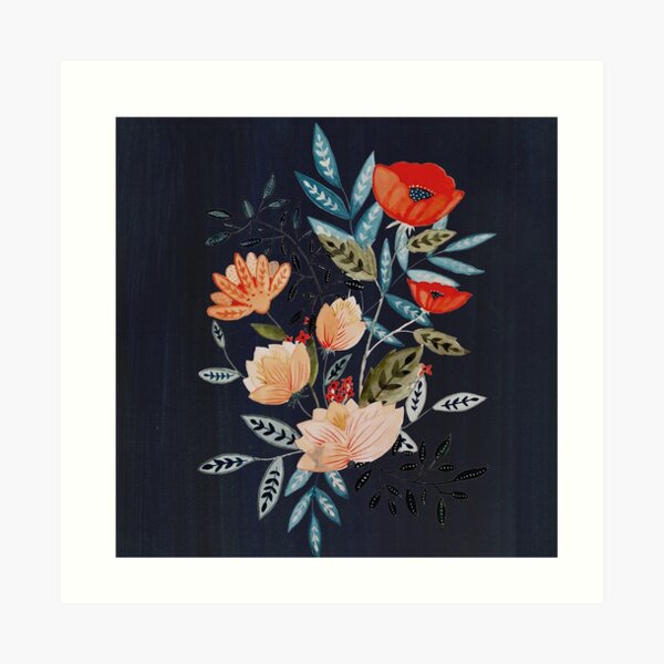 Midnight Bouquet Art Print