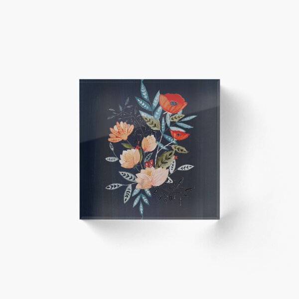 Midnight Bouquet Acrylic Block