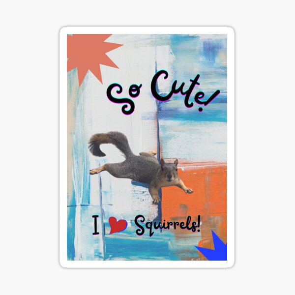 So Cute! I Love Squirrels Sticker