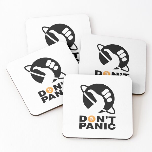 Item preview, DON'T PANIC BITCOIN VERSION designed and sold by Crypto Pirates.