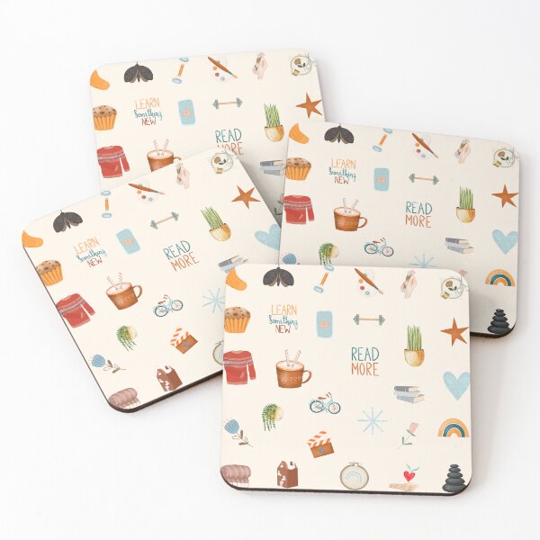 Item preview, Cozy Aesthetic Self Care Planner Watercolor Pack designed and sold by DaisyPaints.