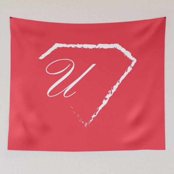 Item preview, U letter monogram initial diamond white designed and sold by mixtape80.