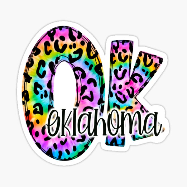 Oklahoma OK rainbow leopard Sticker