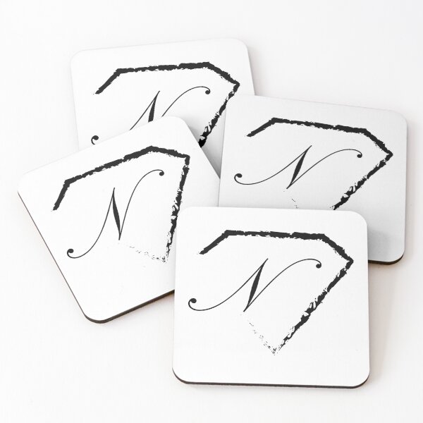 Item preview, N letter monogram initial diamond black designed and sold by mixtape80.