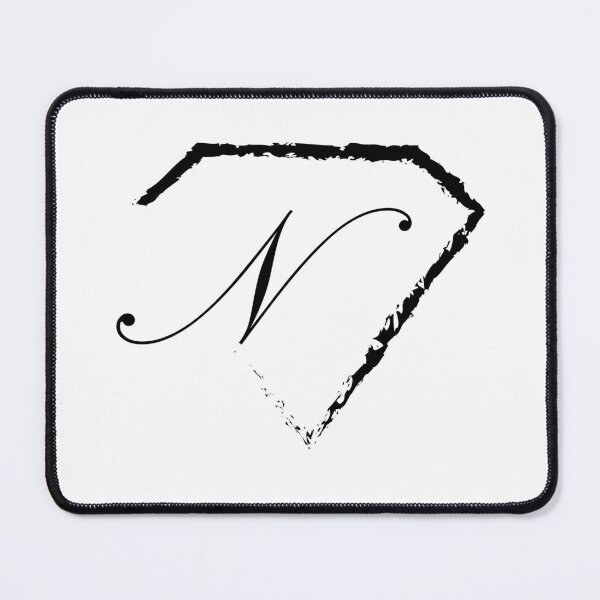 Item preview, N letter monogram initial diamond black designed and sold by mixtape80.