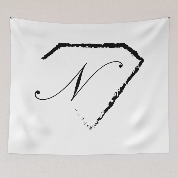 Item preview, N letter monogram initial diamond black designed and sold by mixtape80.