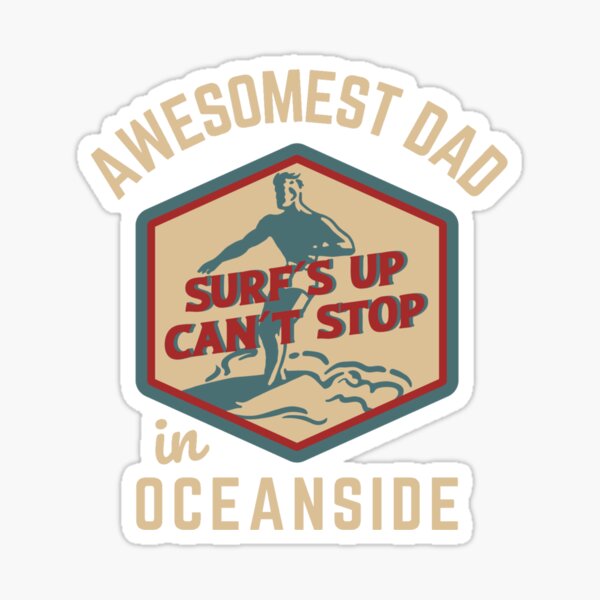 Item preview, Retro Surf Awesomest Dad in Oceanside - Fathers' Day / Birthday designed and sold by TimelessLocales.