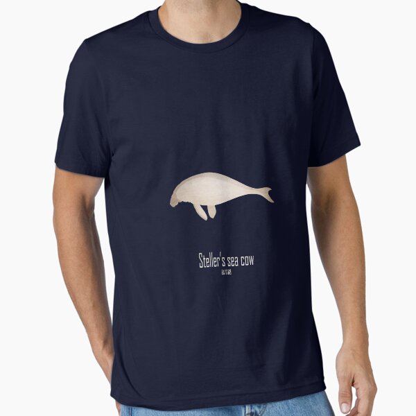 Steller's sea cow - Endangered and extinct species (dark background) Essential T-Shirt