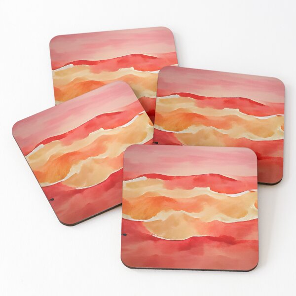 Item preview, title: sunset beach minimalist watercolor red designed and sold by AIArtwork21.