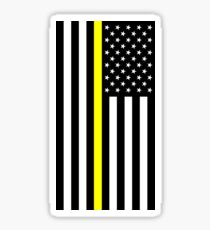 U.S. Flag: Thin Yellow Line Sticker
