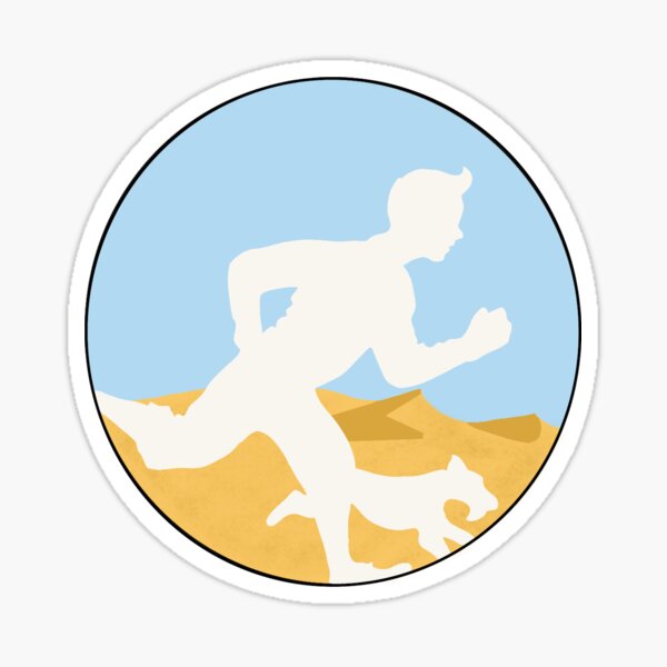 aventurier garçon et chien Sticker