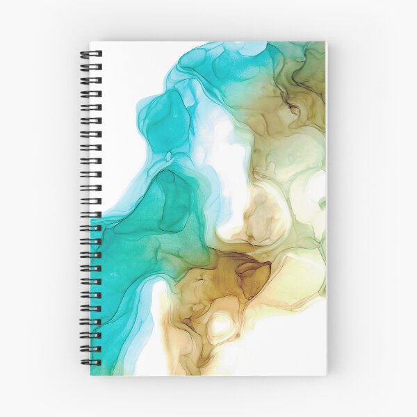 Item preview, Turquoise Brown Green Abstract 41222 Modern Alcohol Ink Painting by Herzart designed and sold by herzart.