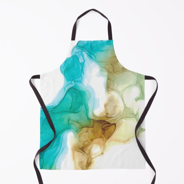 Item preview, Turquoise Brown Green Abstract 41222 Modern Alcohol Ink Painting by Herzart designed and sold by herzart.