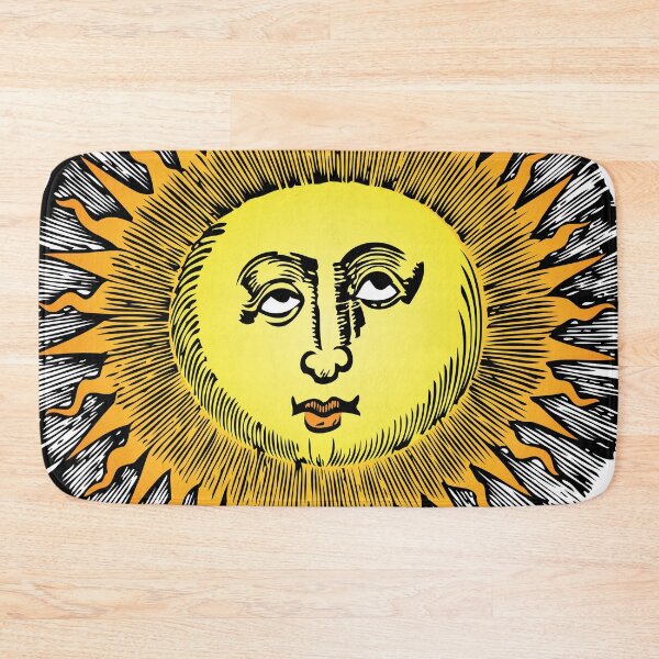 Item preview, Vintage Woodcut hand drawn Sun Character designed and sold by blackdogshop.