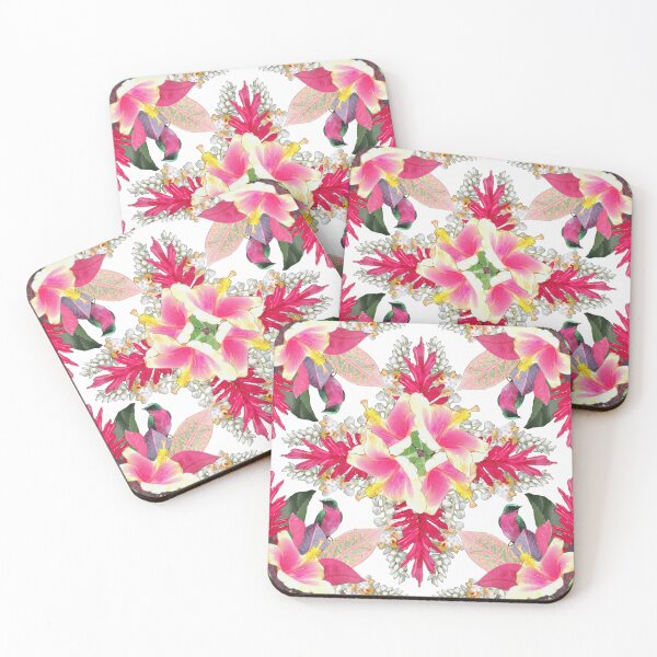 Item preview, Hawaiin Bird and Flower kaleidoscope digital painting - Tropical designed and sold by BrushIdyl.