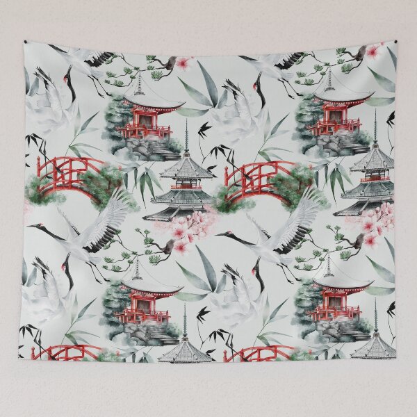 Item preview, Japanese Temple designed and sold by WildAliceArt.